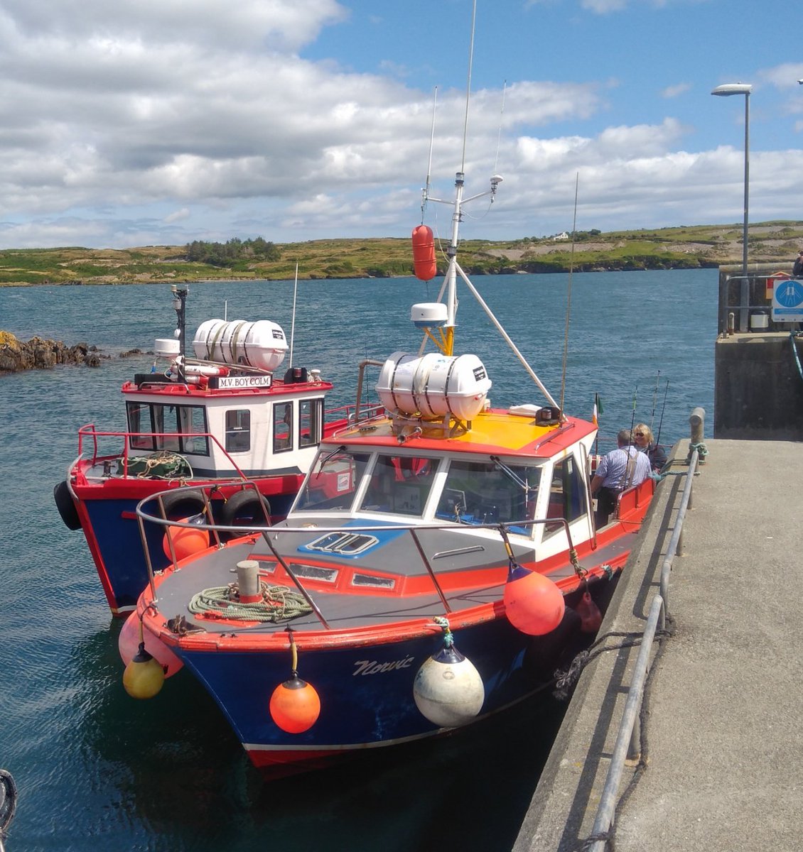 HareIsland's tweet photo. 2 boats at #cunnamoreπ
the #ferry #mvboycolm heading for #sherkin via #heirisland β΄οΈ
& the #mvnorvic which has a family on board heading out towards #capeclear for a spot of #angling π£
#wildatlanticway #westcork #skibbereen #purecork #cork #westcorkislands #familyrunbusiness https://t.co/MxC2KSFxsc