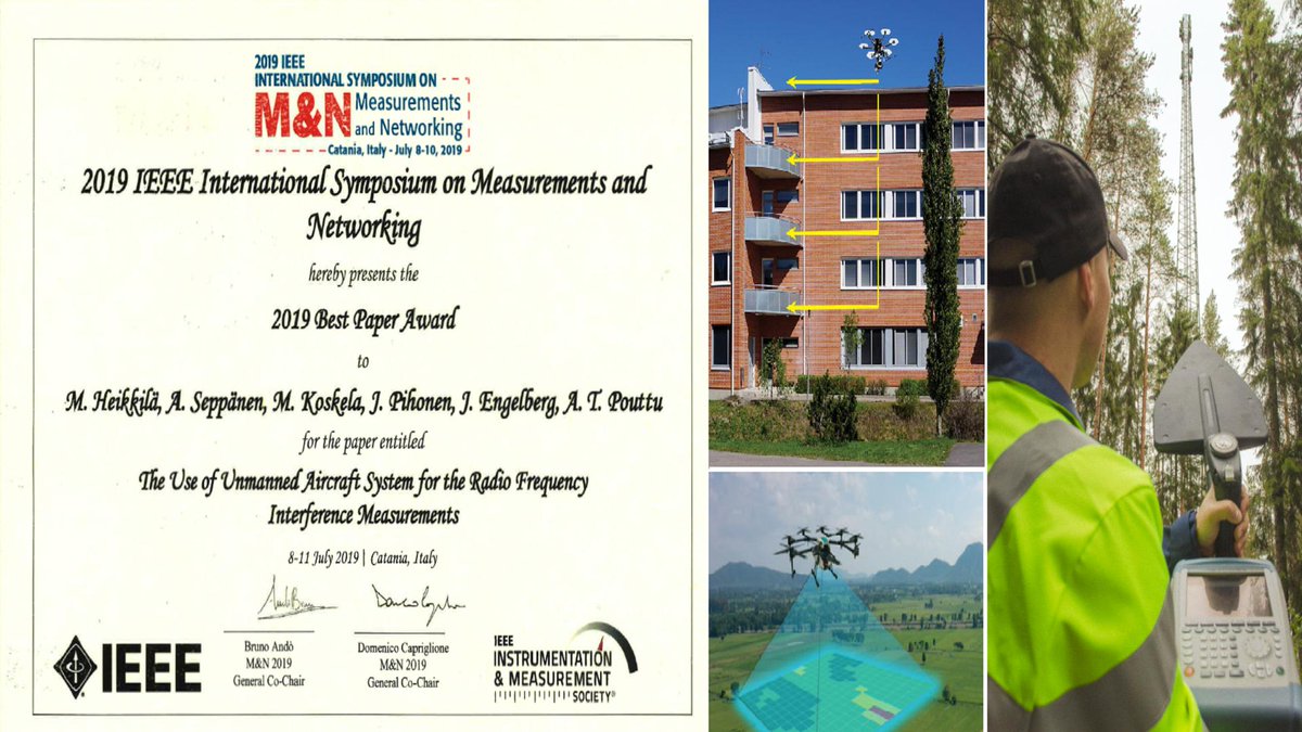 MarjoHeikkila6's tweet photo. Centria develops drone utilization for different domains. The RF interference measurement method for authority use has been awarded. 
#dronemeasurement #bestpaper #centriatki #centriadronelab #traficom #5G https://t.co/H8kZtABNgp