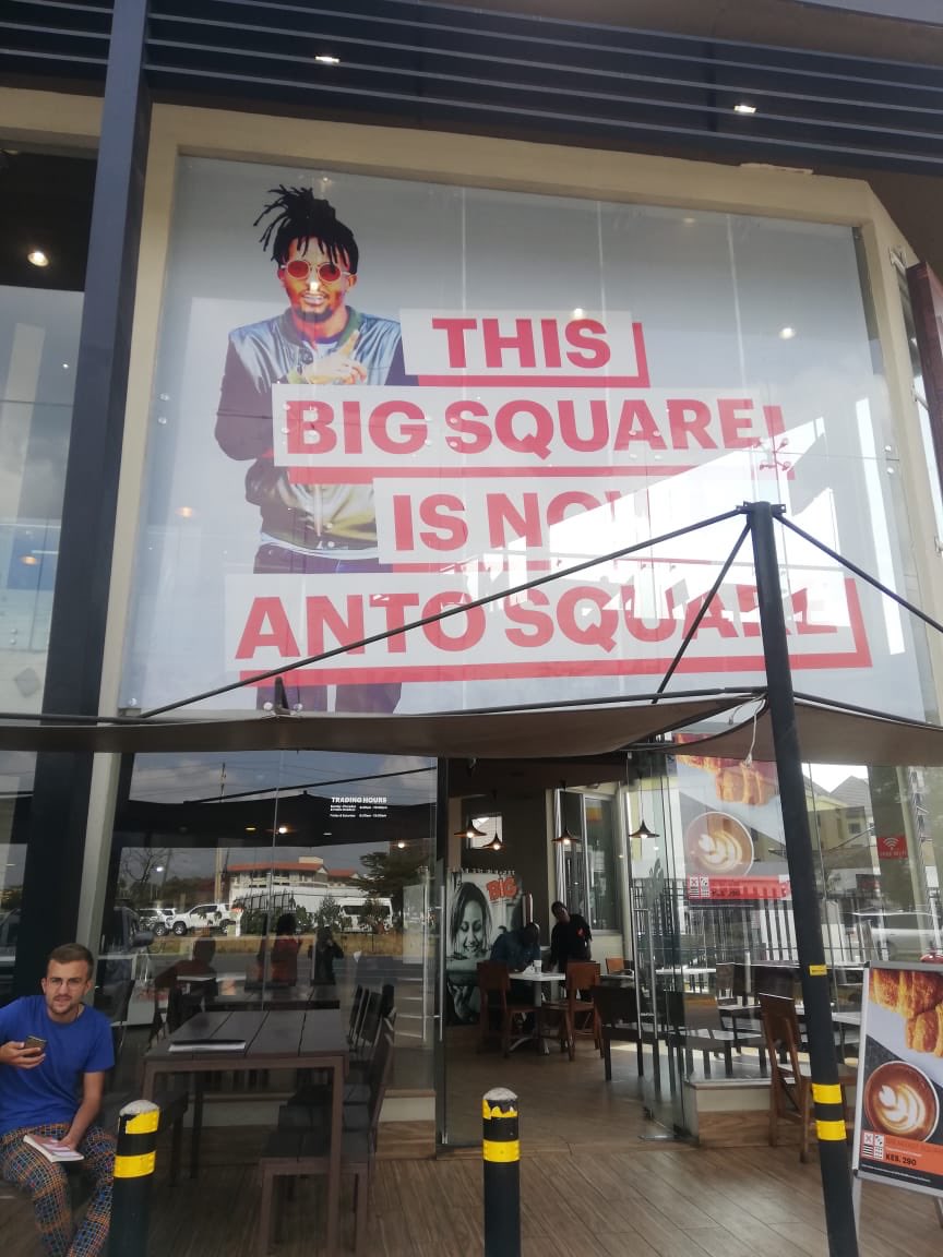 antoneosoul's tweet photo. My God and My Fans!!! FIRST Kenyan artiste to have a building/establishment named after him..... Asante @BigSquareKE FAM! 
Now, welcome to #ANTOsquare on Mombasa Road. Tomorrow issa party all day. You and your fam are welcome EVERYDAY at ANTOSQUARE https://t.co/0zH6pWhu0v