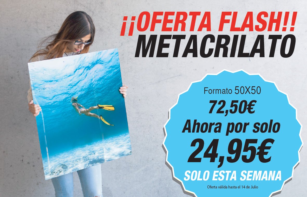 snappybook's tweet photo. ¡OFERTA FLASH FIN DE SEMANA EN SNAPPYBOOK!
https://t.co/7mw4jCB7oE

Imprime tu mejor #fotografía en Metacrilato 50x50, ¡Antes 72,50€, ahora solo 24.95€!

*Oferta válida hasta el 14 de Julio de 2019.

#Oferta #FelizFinde #Vacaciones #Verano #Snappybook #FelizViernes https://t.co/NXTva6k0AA