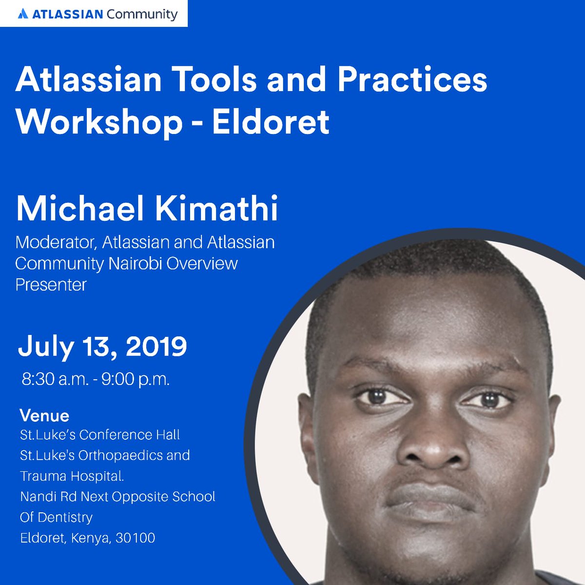 wangerekaharun's tweet photo. Atlassian Community Nairobi is coming to #Eldoret. Atlassian tools and practices workshop will be in Eldoret on 13th July. Learn about all the Atlassian tools from use case experience. #agile #Jira #bitbucket #BitbucketPipelines #Confluence #trello #Bitbucket https://t.co/2skRNaosMu