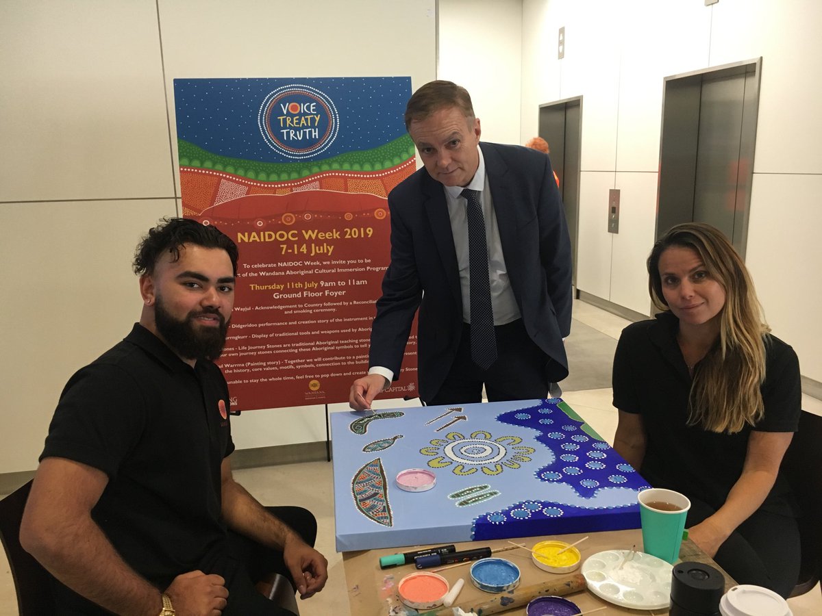 Celebrating NAIDOC with artists Eve and Isaac yesterday. Part of the Wandana cultural inclusion program. #NAIDOC2019 #ICNL