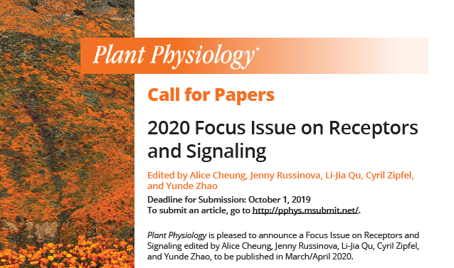 Cyril ends with a call for submissions to an upcoming <a href="/PlantPhys/">Plant Physiology</a> focus issue on Receptors and Signaling, with submissions due October 2019 aspb.org/ppfocus/