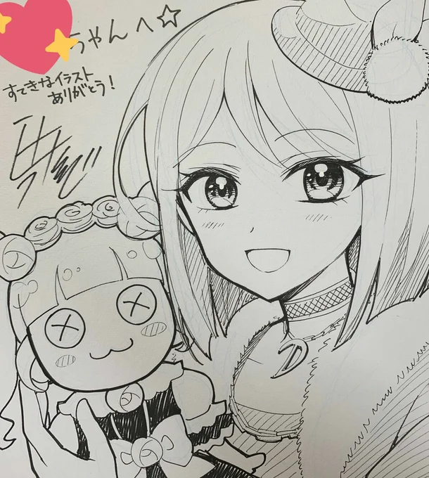 プリ☆チャンファンブックのイラストコーナー受賞者の方々に描いた色紙ですφ(゜゜)ノ゜みんなのイラストが可愛くて最高でした! #プリチャン #prichan 