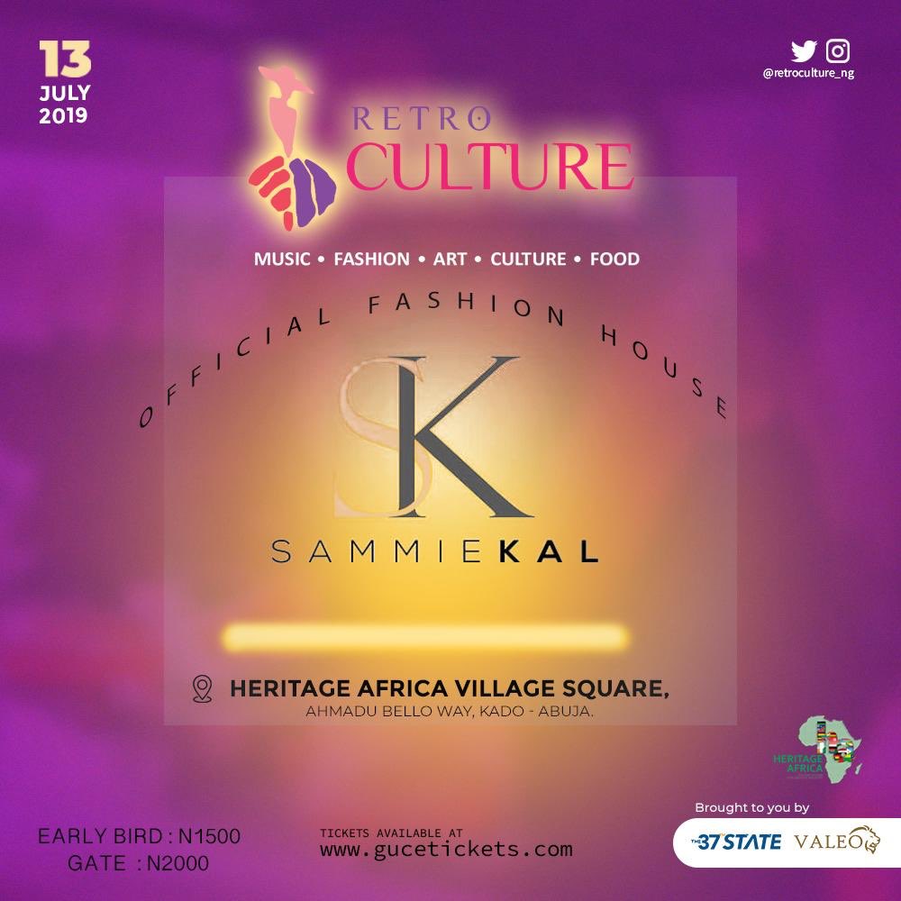 RetroCulture_ng's tweet photo. Showcase amazing fashion pieces live at Retro Culture is;
Onwuchekwa.
House of Haute Vou.
Lureino Bent. 
Sammie Kal. 
Music meets Fashion tomorrow. 
#RetroCulture19 #Abuja
Brought to you by @The37thstate x @Valeo_ng https://t.co/gTTA2PM8gm