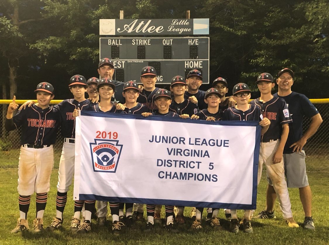 Tuckahoe wins another District championship! On Wednesday, the Tuckahoe Juniors beat Central Chesterfield 6-5 in a nail-biter to win the District 5 Championship! The team now heads to Bridgewater for the state championship tournament July 18-23. Congratulations!