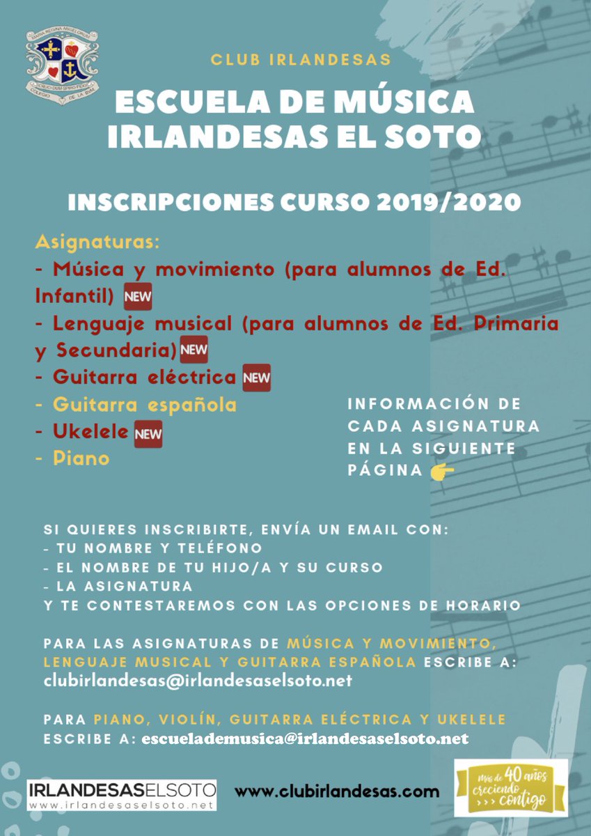 irlandesassoto's tweet photo. #erespartecomparte ESCUELA DE MÚSICA @clubirlandesas infórmate #irlandesaselsoto #43añoseducando
#descubreirlandesas https://t.co/1nhA6XKyhu