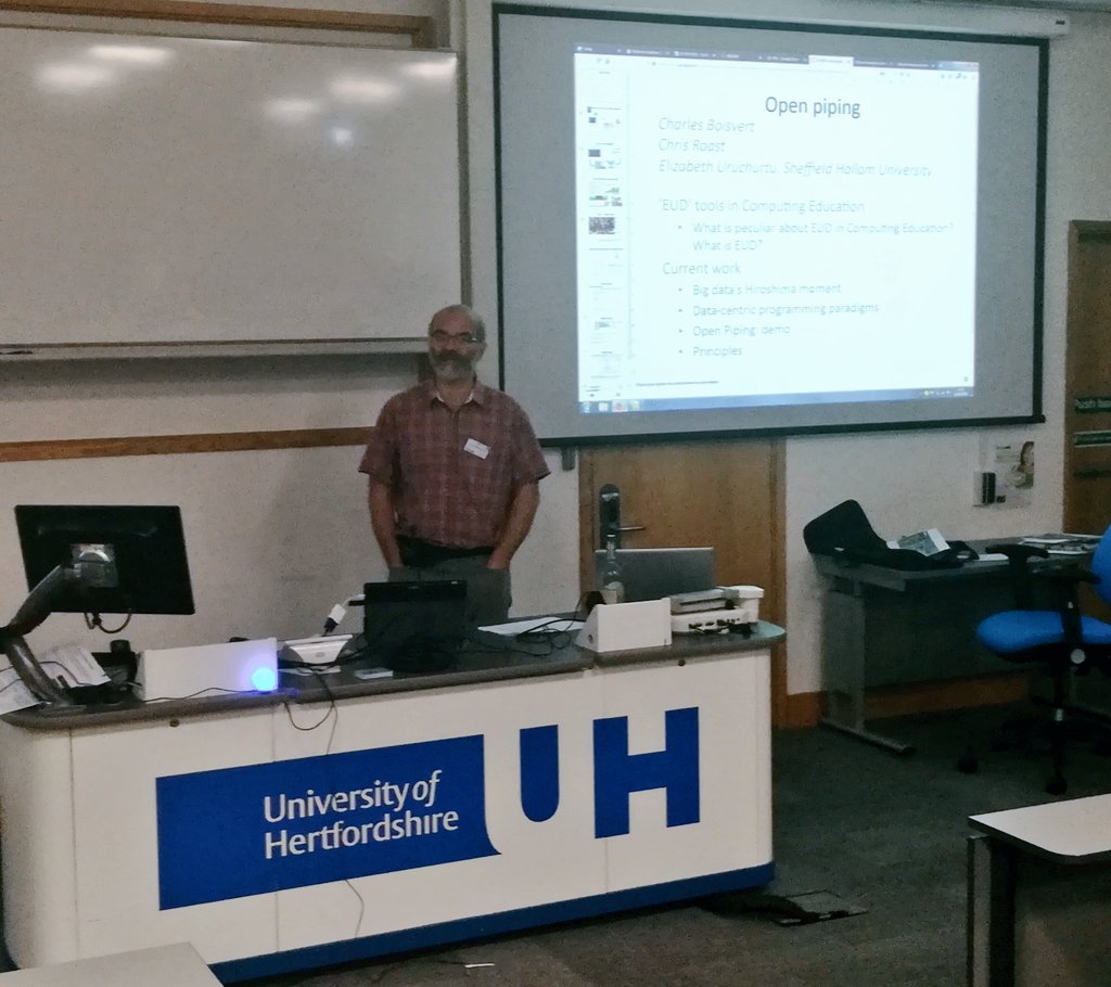 is_eud's tweet photo. The second morning session is starting now! Charles Boisvert is goind to present Open Piping, an Open Visual Workflow Environment #ISEUD2019 https://t.co/gCcaW5p6h0