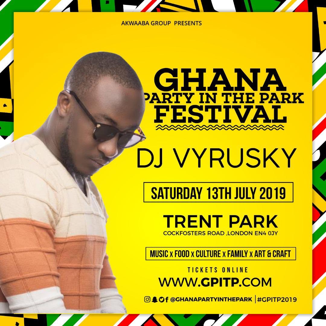 KrewConnect's tweet photo. This Saturday @djvyrusky takes Trent Park for The GHANA PARTY IN THE PARK!!! #TheVyrusIsSpreading #TheWingsShallFly 🔥🔥🔥 cc @Akwaabauk @akwaabagroup https://t.co/Pmtrt2kgsT