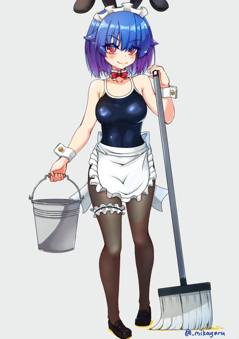 スク水バニーメイドニーナちゃん | みかぐら #pixiv https://t.co/bLxIPHzJDB 