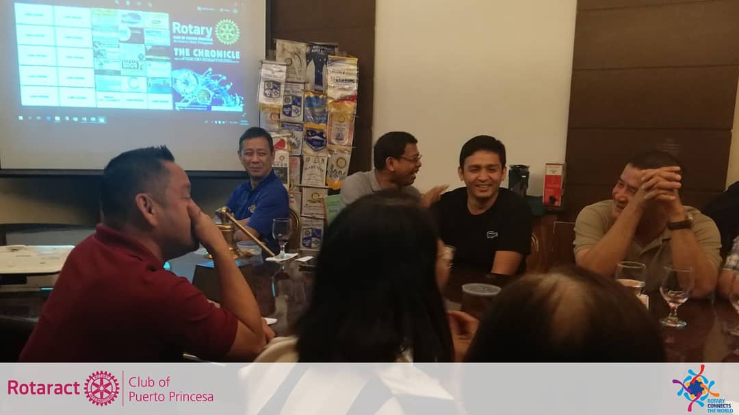 racprincesa's tweet photo. TCP Victor Austria and IPP Kaye Maguddayao attended the first meeting of Rotary Club of Puerto Princesa at Asturias Hotel, July 11. Future tie up with the mother club and other agendas were discussed. https://t.co/n385Ekg2tV