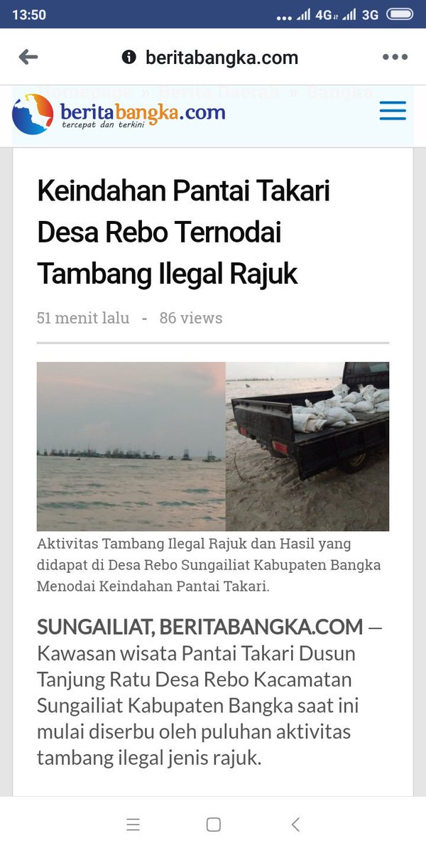 PemuasN57751977's tweet photo. Bu @susipudjiastuti...main2 bu ke kep. Babel,,,,pantai didaerah kami skrang sudah banyak tambang ilegal.... Air pantai sudah bercampur lumpur akibat tambang liar...mohon tindakan nya bu... https://t.co/jz3Ttg3X4n