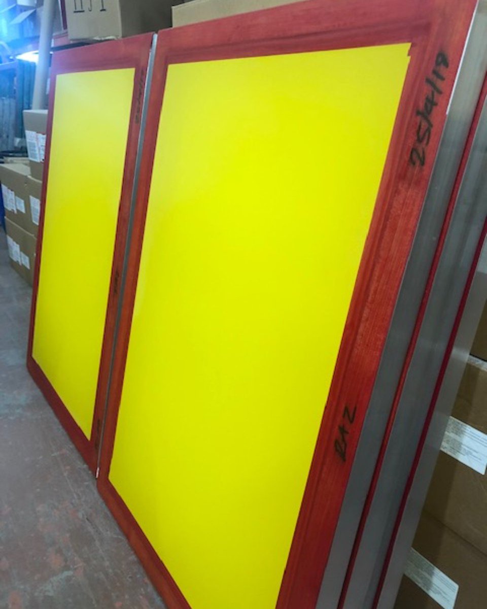 PyramidScreen's tweet photo. Here at #Pyramid, we have our own #inhouse #stretching facility with somewhere in the region of 300 pneumatic #mesh #stretching clamps
We don't like multi-stretching #frames so focus purely on stretching each #frame individually
#screenprinting #remeshing #ink #tshirts #print https://t.co/RF6gFx7GMd