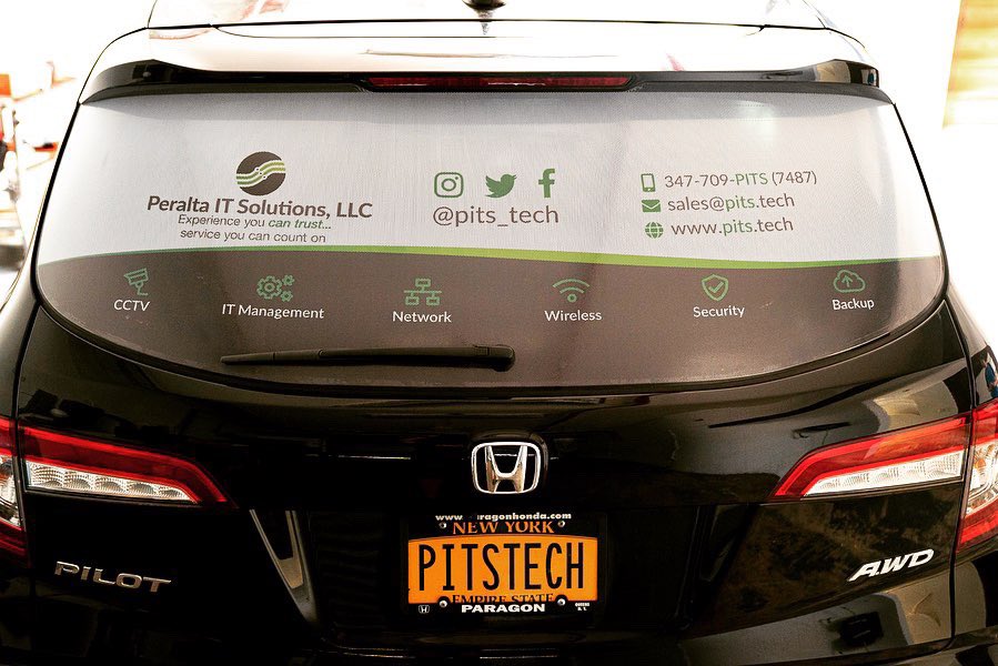 PITS_Tech's tweet photo. New perforated vinyl for the #pitsmobile https://t.co/Zx0ha76oua