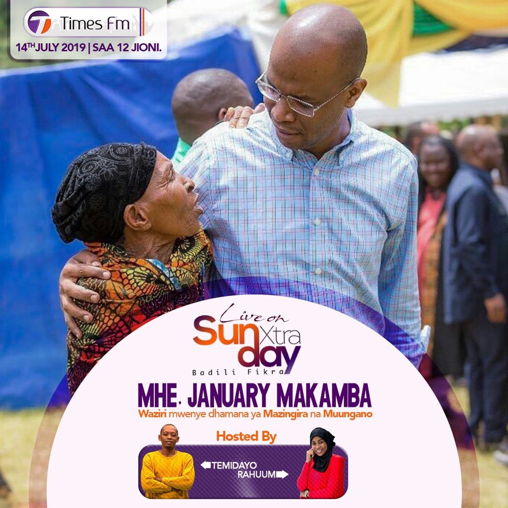 JMakamba's tweet photo. Nimekubali mwaliko wa @thisistemidayo na @RahmaMwita kwenye @sundayxtra keshokuwa Jumapili. Tusikilize kupitia @timesfmz 100.5 Dar &amp; 95.3 Mbeya kuanzia saa 12 jioni. Tutaongelea Katazo la Mifuko ya Plastiki na masuala mengine mbalimbali, ikiwemo ya uongozi kwa vijana. https://t.co/q4cfEUNT6t