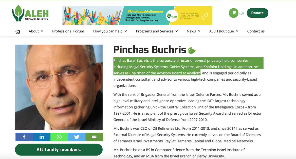 Pinchas Barel Buchris is the corporate director of several privately-held companies, inc Magal Security Systems, GoNet Systems, & Knafaim Holdings. In addition, he serves as Chairman of the Advisory Board at Adallom https://aleh.org/team/pinchas-buchris/Aleh sure looks Unit 9900 related