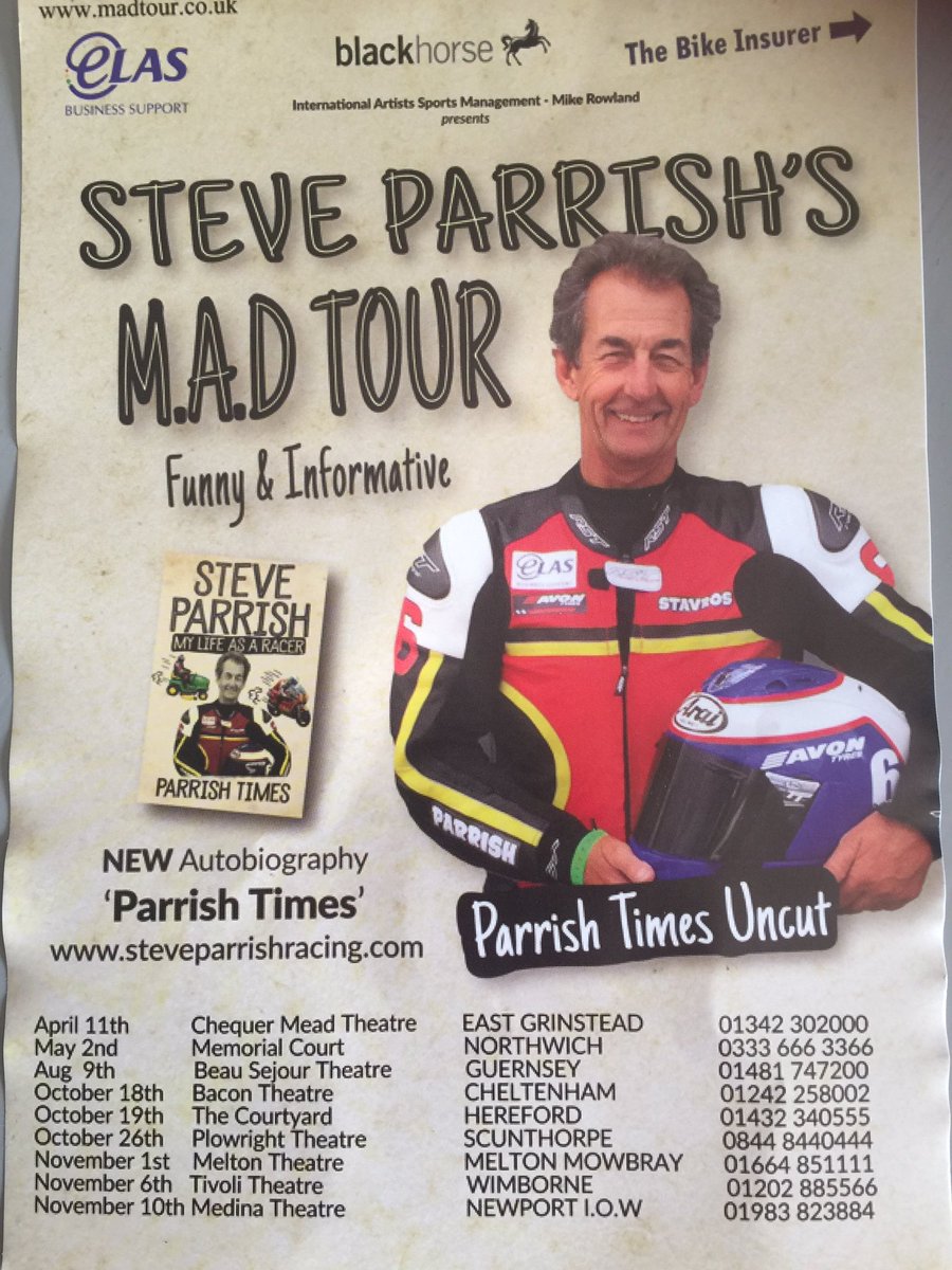 RT Are we coming to a venue near you ? <a href="/Stavros6/">Steve Parrish</a> #Madtour a show not to be missed.. an entertaining evening Book now you won’t be disappointed check out below