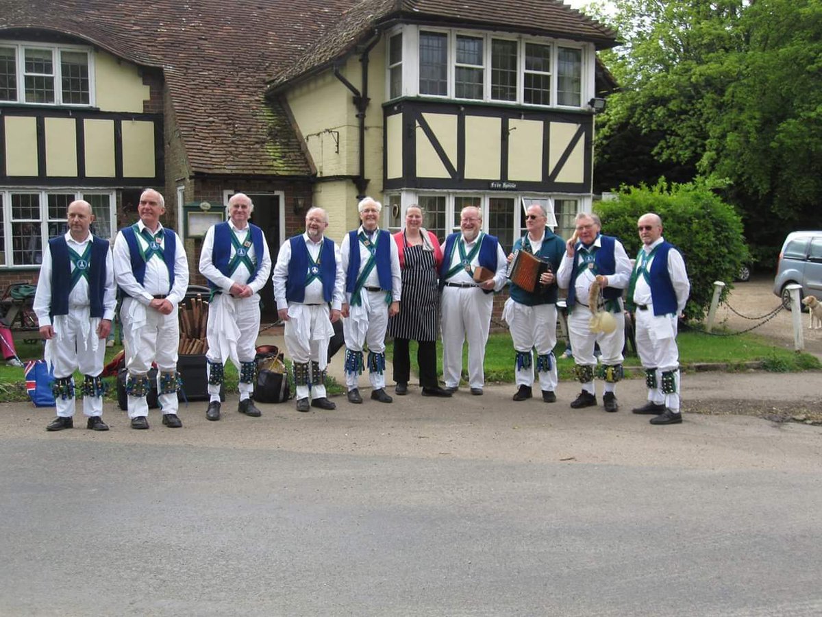 We will be dancing (not just standing around, as in this photo) at The Hampden Arms at Great Hampden on Tuesday 16th July at 8.00pm. Come and join in!! #morrisdancing