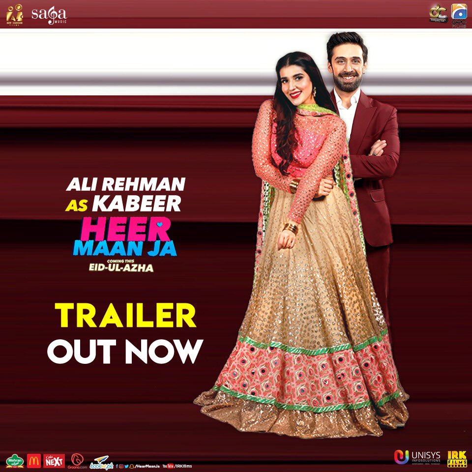 youtu.be/Xje9eJfMzSs

TRAILER OUT NOW☝🏻

Ham jaisa koi na pehle aya hai
Ham jaisa koi na baad ay ga
Jitna dum is Trailer mein hai dost
Pairoon talay zameen hilaye ga😉

#HeerMaanJa Trailer is here! Enter the world of Heer &amp; Kabeer! Watch this family entertainer on #EidUlAzha‼️