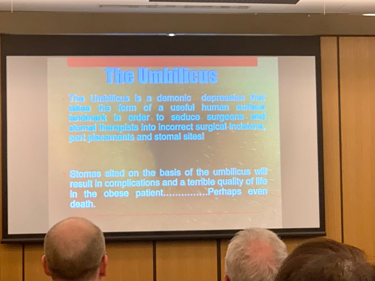 Jeantherapy_'s tweet photo. Who knew the umbi was such a maligned crevice?! Stoma advice from a colorectal surgeon #urologytraining #ppcs2019 #ppcssydney https://t.co/rFqUaKO00r