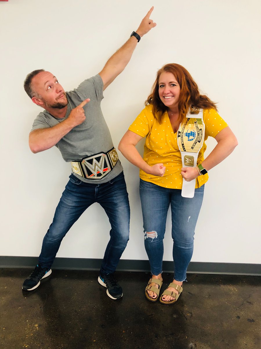 StudioScience's tweet photo. This week's belt winners are @BelliChris and @MKMonso!! Chris for setting a 20-year record and Molly for her incredible leadership initiatives. https://t.co/vpfRDNTz2h