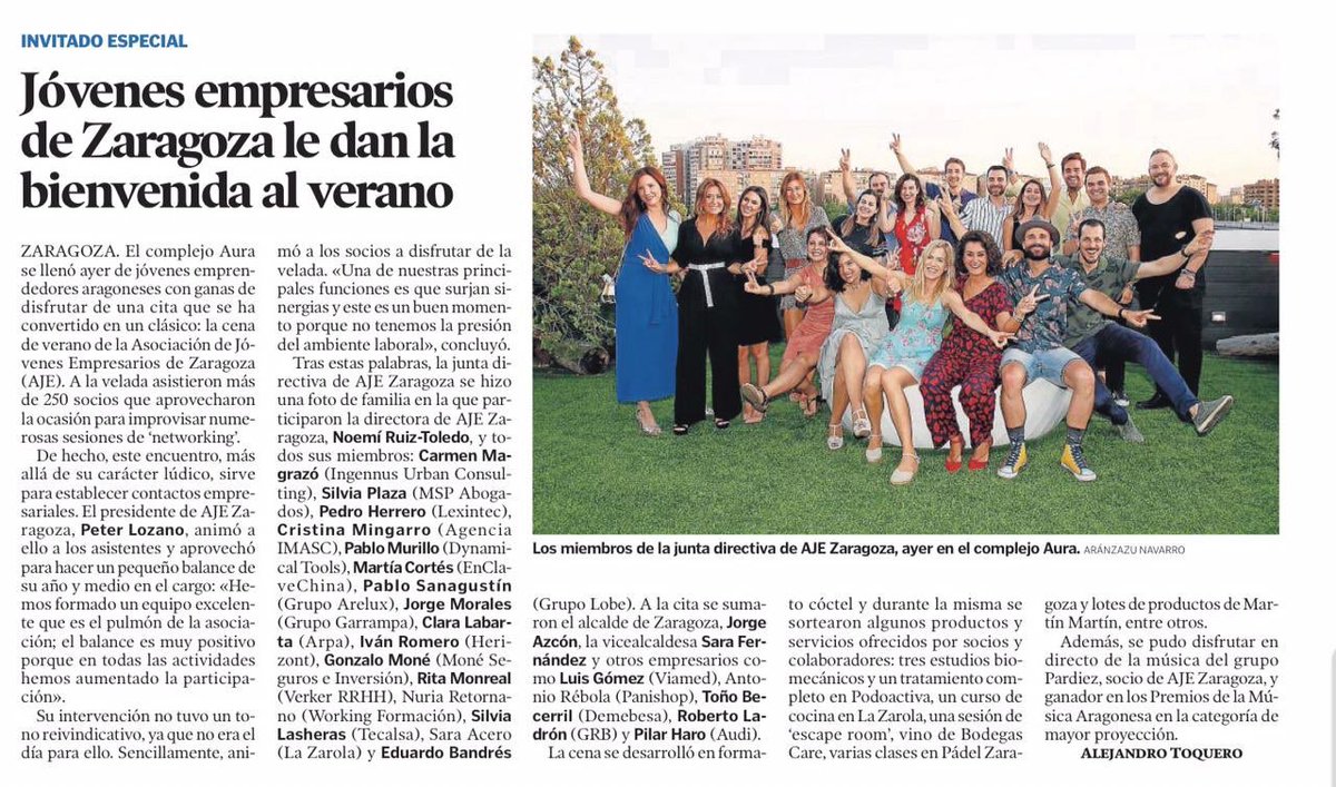 ptr_imascono's tweet photo. La juventud no está en la edad, está en el espíritu. Orgulloso de la gran familia que formamos en @ajearagon. ¡Lo de anoche fue ESPECTACULAR! Muchas gracias a todas esas personas que ponen el alma en sus negocios. ¡Larga vida a los jóvenes empresarios! #CenaVeranoAJE https://t.co/ujlpd1KvLc