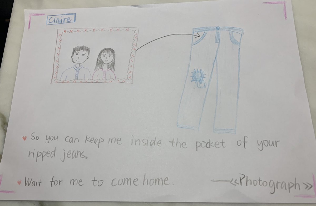 CHS_DtW's tweet photo. After learning the song, the students drew pictures about love and shared their love stories with the class https://t.co/6W1WPTnq82