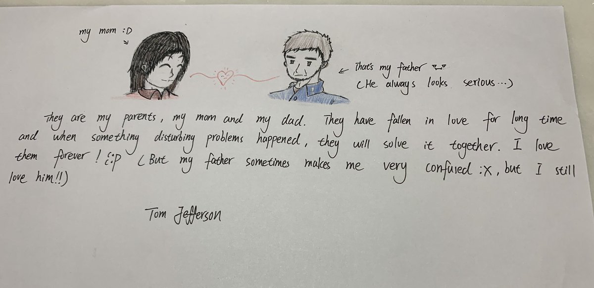 CHS_DtW's tweet photo. After learning the song, the students drew pictures about love and shared their love stories with the class https://t.co/6W1WPTnq82