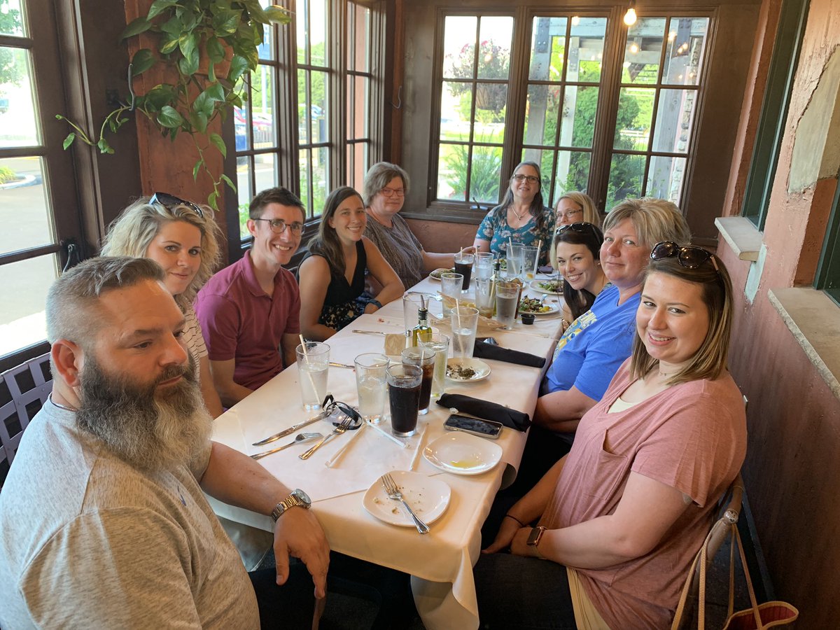 RDavisGMS's tweet photo. Changing schools and meeting new coworkers is always scary. This crew loves to eat, so I’m pretty sure I love them already. It’s been a great week to bond. #relationships #newinclass #newschool #newkidintown #GMS #weeatgood https://t.co/gq9rjsaei5