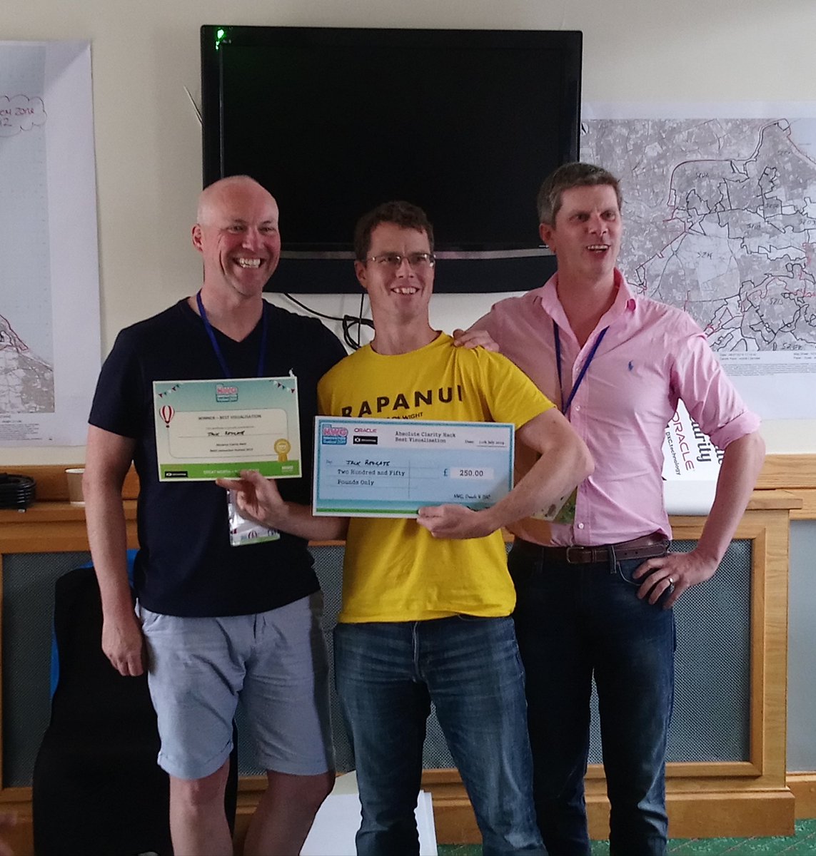 Congratulations to <a href="/JackRedgate3/">Jack Redgate</a> for winning Absolute Clarity #NWGHACK Best Visualisation prize.
Sponsored by <a href="/Oracle/">Oracle</a> &amp; <a href="/DXCTechnology/">DXC Technology</a> <a href="/NorthumbrianH2O/">Northumbrian Water</a>