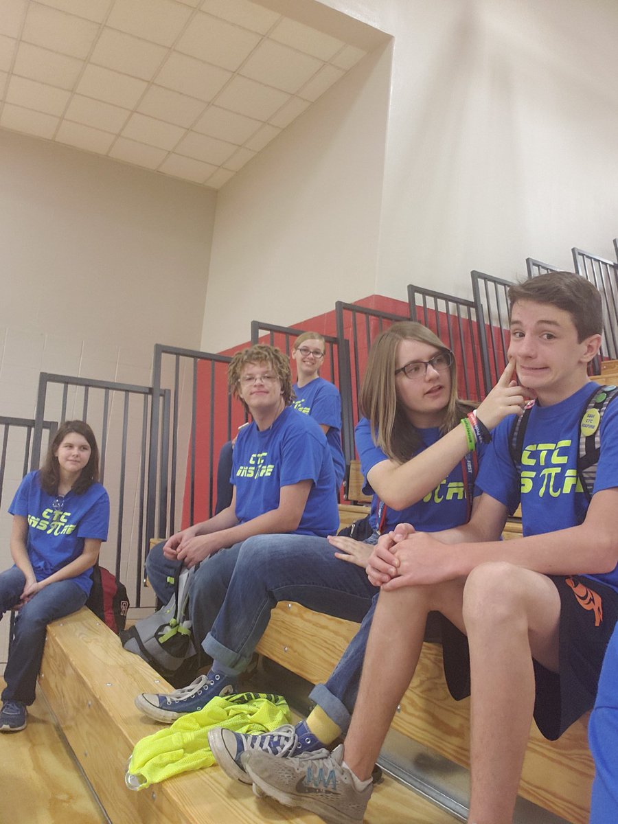 FRC5801's tweet photo. We're trying to smile ourselves awake, EST = 1 hour less sleep! #ctcinspire #DestinationDeepSpace #IRIComp https://t.co/XoB9QqD2Df