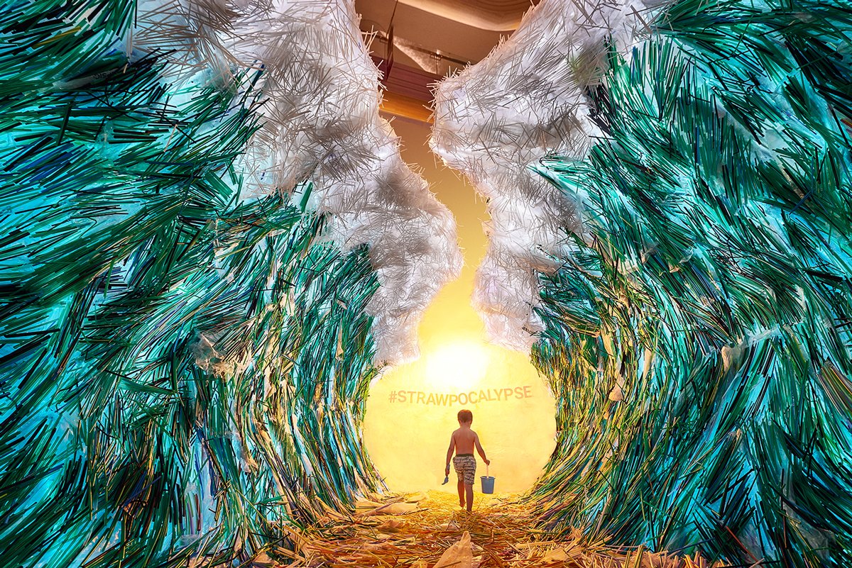 SJAReps's tweet photo. With #Strawpocalypse @Vonwong created an impactful experiential art piece to raise awareness for plastic pollution and make visitors conscious of this important environmental issue. https://t.co/RZn8dtwaur