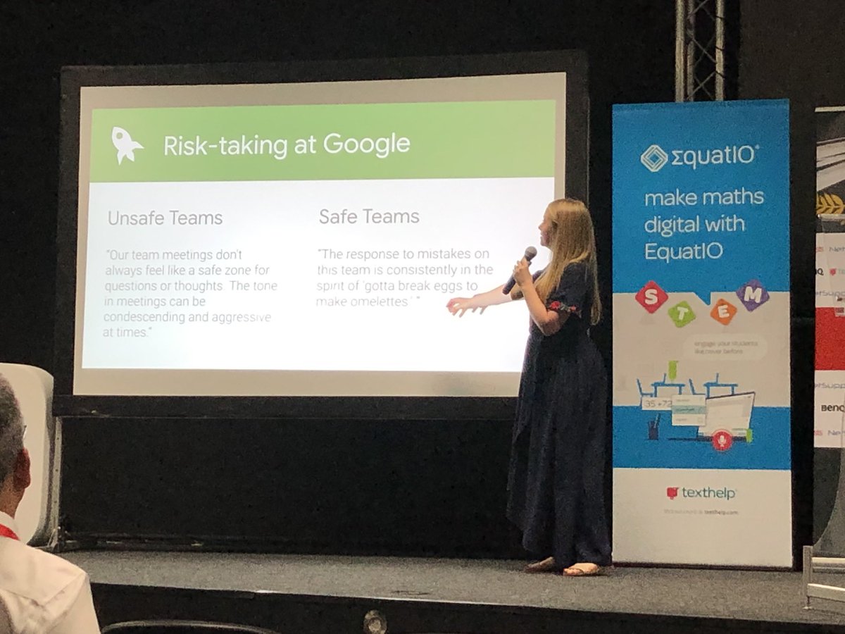 olliebray's tweet photo. Huge emphasis on the importance of ‘psychological safety‘ at Google - turns out it is not only good for employee health &amp; wellbeing but also good for team productivity and sales as well. #eaf19 https://t.co/O2pytrmd3x