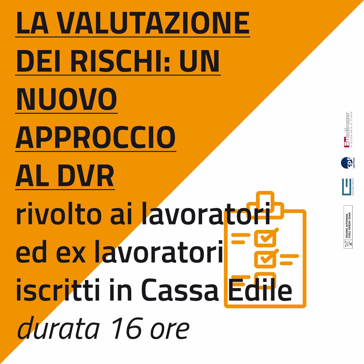 edilmasterts's tweet photo. CORSI IN PARTENZA!
Un nuovo approccio alla cultura della sicurezza!
Chiedici informazioni oppure contatta la @cassaediletrieste !!!
#edilmaster #trieste #cassaediletrieste #fvg #fvglive #triestesocial #sicurezza https://t.co/SEp2HIOvAX