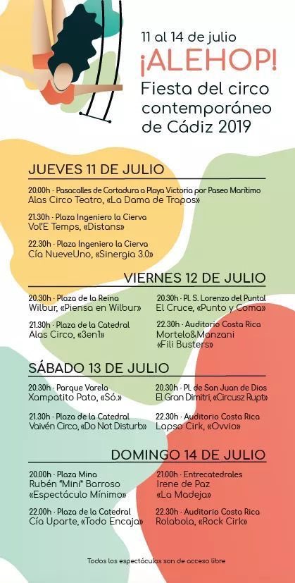 Del 11 al 14 de Julio, fiesta del circo contemporáneo de Cádiz.
El arte está en la calle. #Vivecádiz