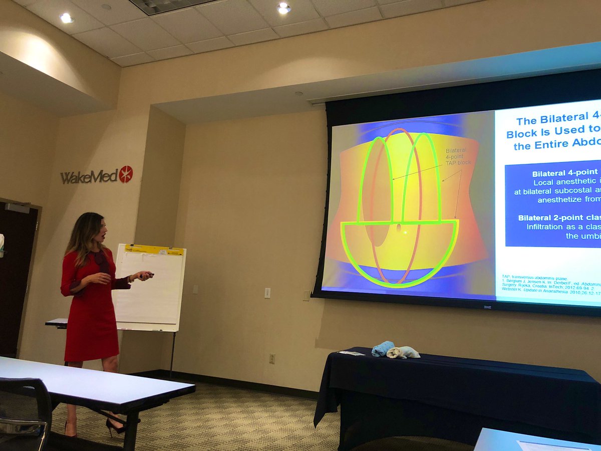 CandraHillMD's tweet image. @CandraBassMD Wonderful time hosting a #truncalblock workshop for my group @MEDNAX:American Anesthesiology of NC @WakeMed with @Pacira. Dynamic speaker @HoltzMaggie guided us through didactics and hands-on learning #exparel #regionalanesthesia #QLblock #ESB #opioidminimization