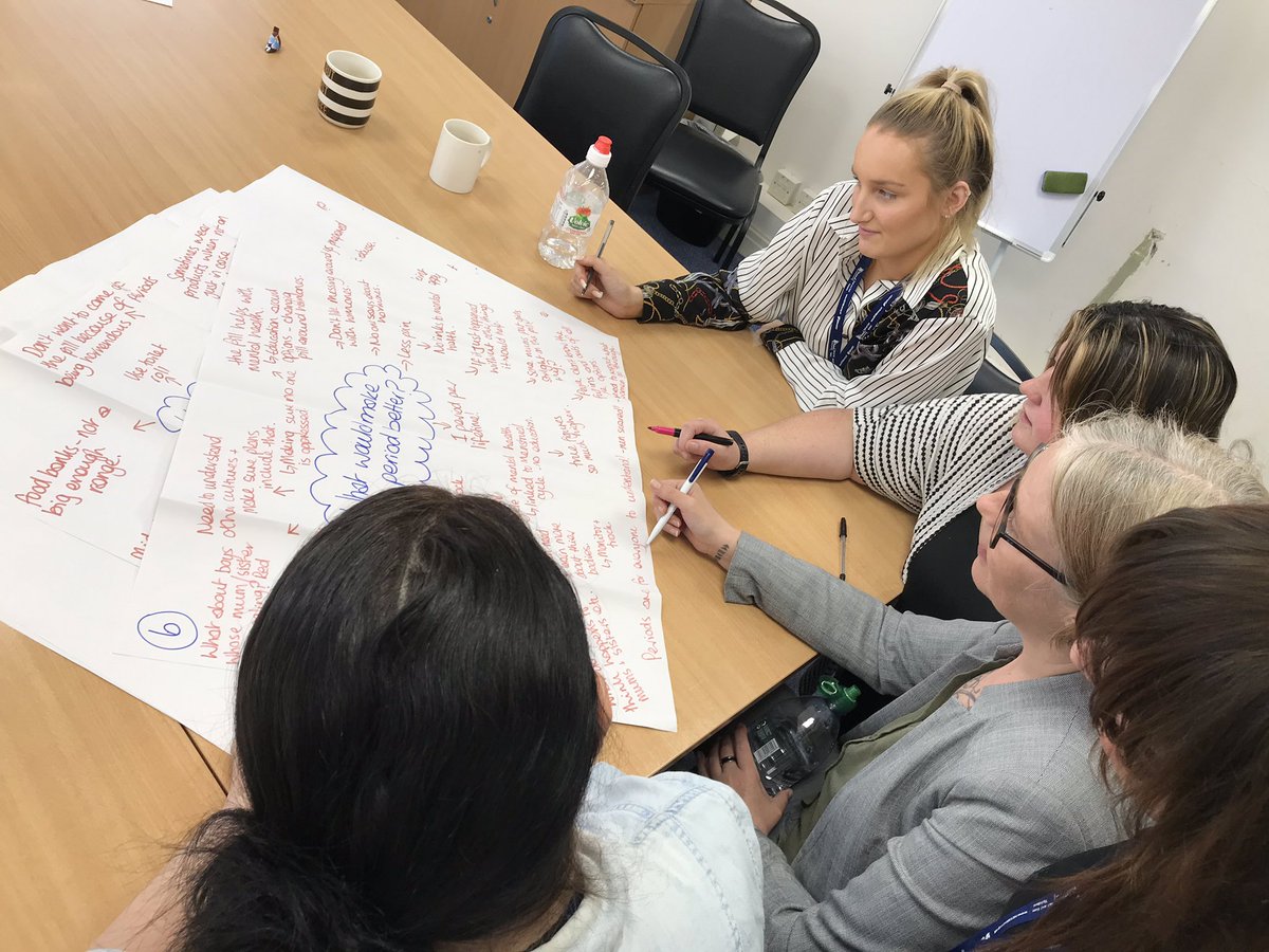 HullHCP's tweet image. Great focus group with @MindHEY this morning around period poverty. The group were answering the question “what would help you have a happy period?” You can tell us what would make your periods happier here: surveymonkey.com/r/happyperiods @Hullccnews @HealthHull #PeriodPoverty