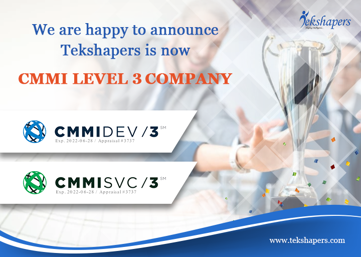 TekshapersInc's tweet photo. Tekshapers have been successfully appraised at CMMI- Maturity Level 3 (Dev V1.3 &amp; SVS1.3). Capability Maturity Model Integration (CMMI) refers to a world-class performance improvement model for organizations aspiring to achieve high-performance operations. https://t.co/gdnlho0K5a