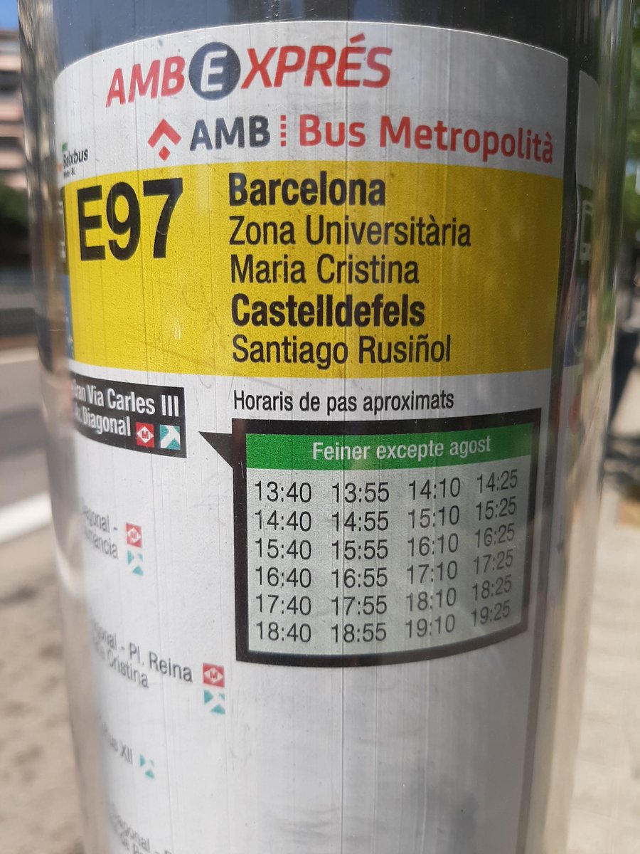 jrmoleroyll's tweet photo. He arribat a la parada 110503 a les 14:35 per agafar el bus #E97 a 14:40 h. Aquest primer servei no ha passat, ni tampoc el següent 14:55 h. Finalment, estic de camí a casa en el bus #L97 
...i l' #APP de mobilitat informa dels serveis amb normalitat :-(
@ATMbcn @BaixBus https://t.co/mYpzNdJsja