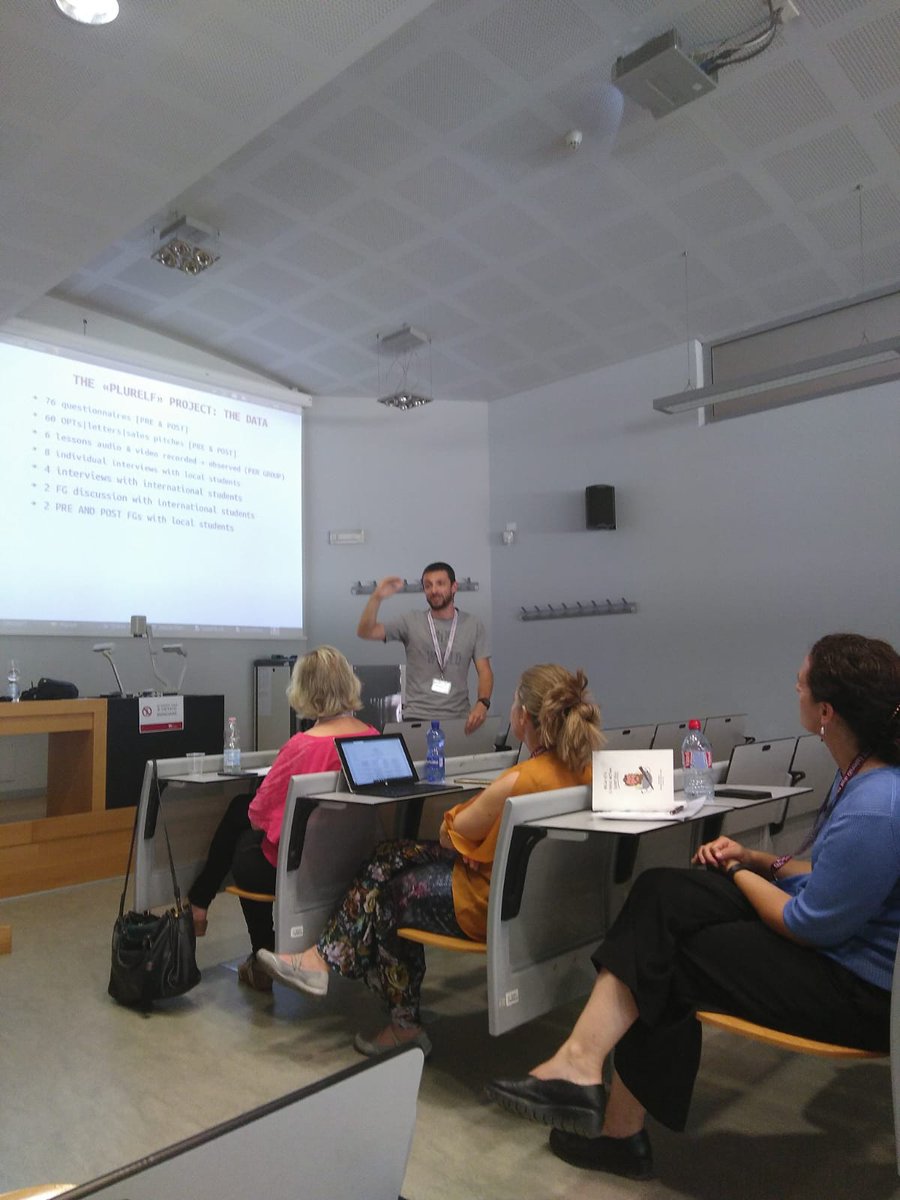 UdLCLA's tweet photo. @xavier_m_r also presented at @LSP_2019 his research on #translanguaging in two business #English classrooms: #languagepolicies and #classroom reality. #LSP2019 https://t.co/H1N2tsRkJw