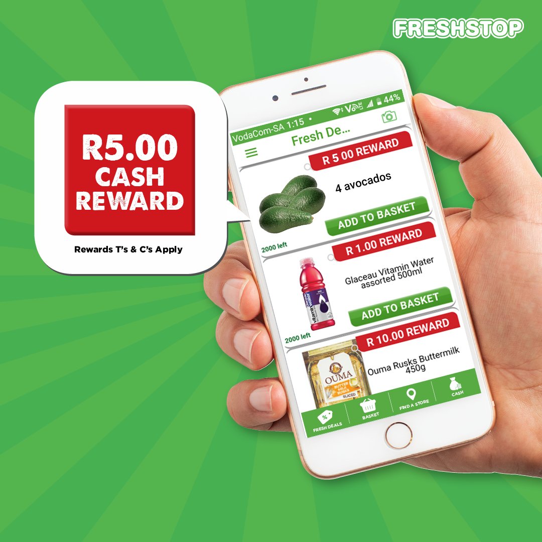 FreshstopSA's tweet photo. 4 for R20 & get R5 cashback on the #FreshStopRewards App! https://t.co/7btEof042v