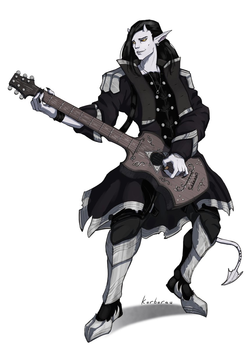 korborau's tweet photo. Roland Carmenour, #tiefling Glamour Bard #dnd commission. https://t.co/FipnsR7XgS