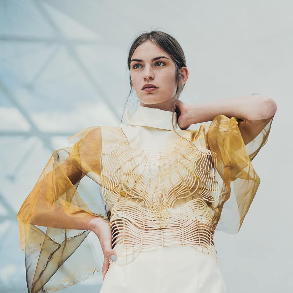 fabricademy's tweet image. Featuring ‘Fungi Couture’!
#fabricademy 2018/19 Final project developed by #StephanieSantos @waag: a bio & digitally fabricated #capsulecollection that took inspiration from the fungi kingdom by mimicking aesthetics, texture, design. 👗🧫✨
Learn more: bit.ly/fungicouture-f…!