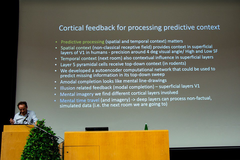 Salzburg_SAMBA's tweet photo. Lars Muckli: predictive processing matters - spatial and temporal context conveyed by feedback connectivity to V1 layers.
@LarsMuckli
#SAMBA2019
#SalzburgMindBrain https://t.co/rab9RM5v4X