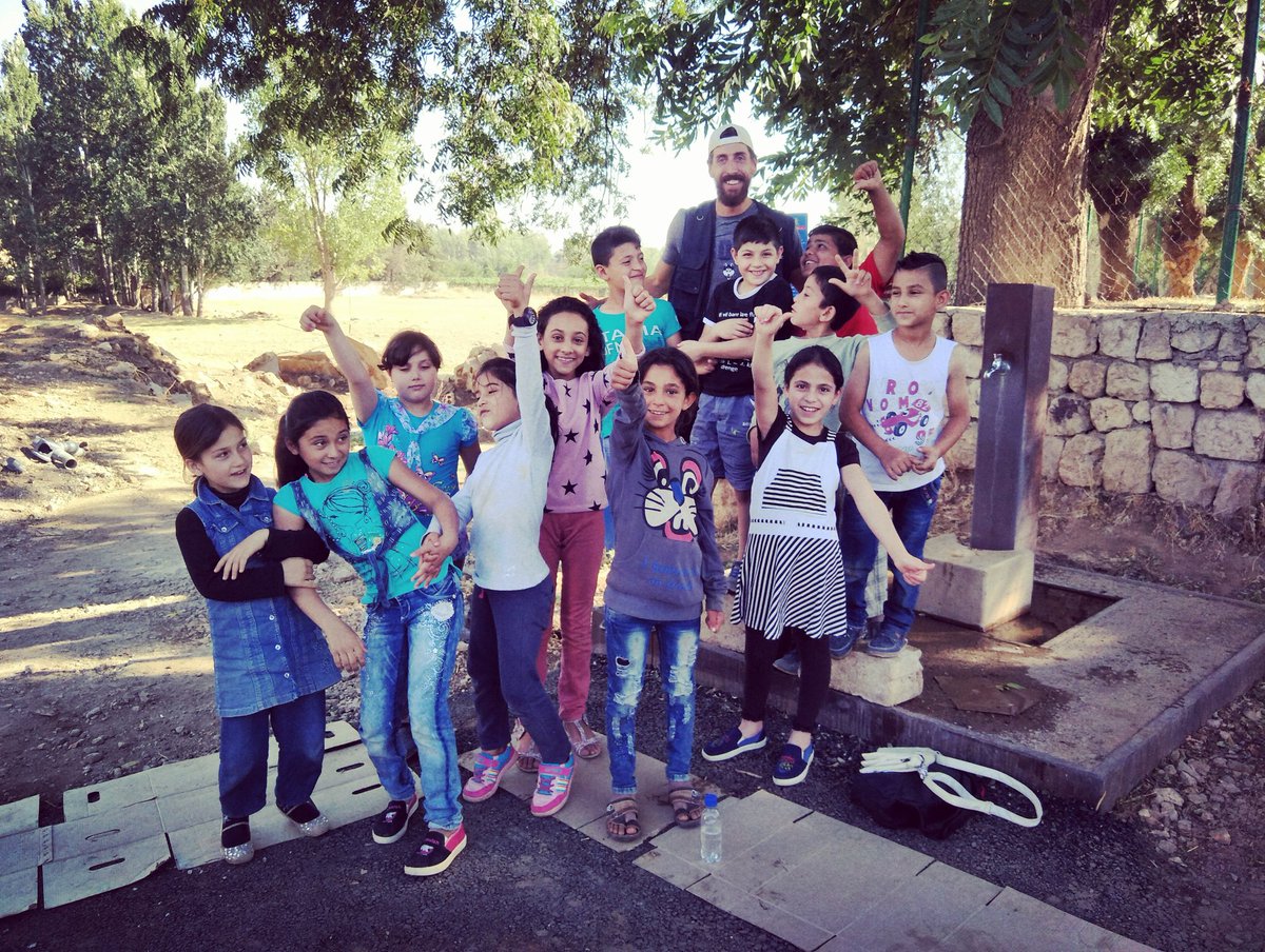 LearningLyceum's tweet image. Photo for #PZC2019 from a summer volunteering in Lebanon where I struggled to teach ESL at a roadside fountain with dedicated learners. #grit #perseverance #adaptability