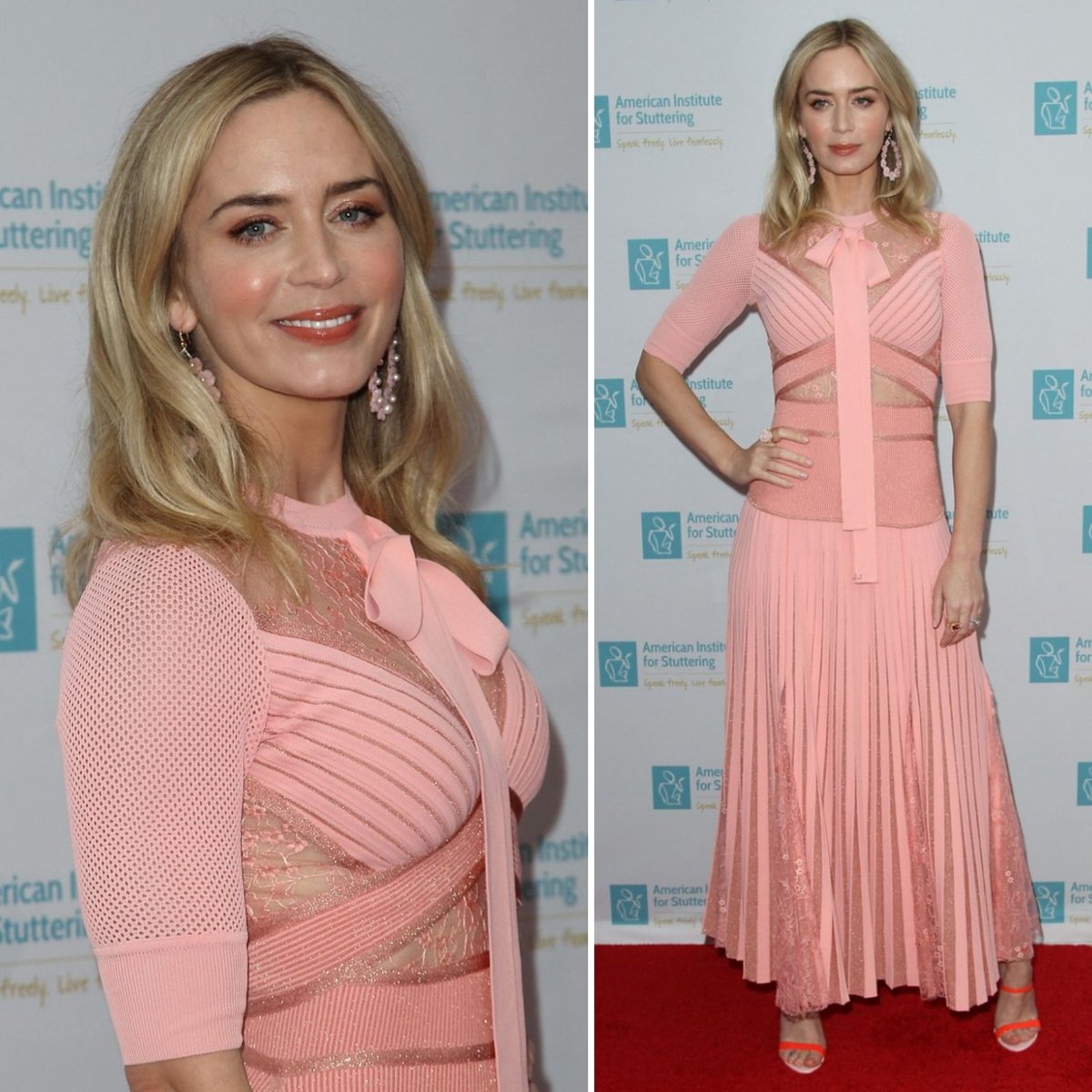 MEGustaChannel's tweet photo. #MEGustaModa - #EmilyBlunt veste abito #ElieSaab, scarpe #SophiaWebster, gioielli #IreneNeuwirth e clutch #EdieParker sul #redcarpet del gala organizzato dall'#AmericanInstituteforStuttering! https://t.co/kbEcwD5htX
