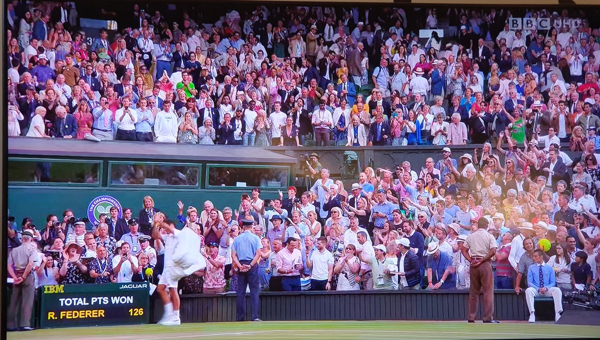 paolopescatore's tweet photo. What a match, final between Roger Federer and Novak Djokovic promises to be another #Wimbledon classic #bbctennis #UHD #4K BBC iPlayer #BBCUHD #SportsBiz #SportsTech https://t.co/MAKGy3F3Eu
