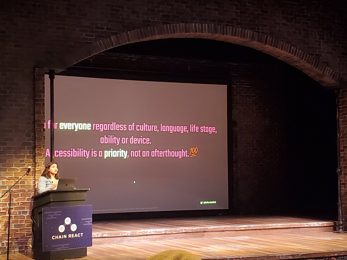 Great message about working with accessibility! #a11y #reactnative #ChainReact2019 Thank you for sharing this message! #designforeveryone