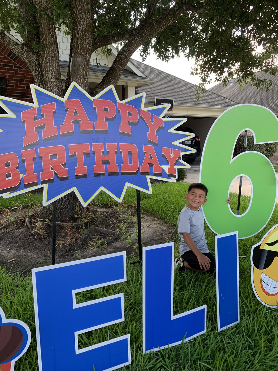 HumbleSign's tweet photo. Check out the coolest 6yr old on the block! 😎 Glad you had a SUPER fun birthday week Eli! See ya next time! #SignGypsiesHumble @ashlng https://t.co/DfpPTvnrfD