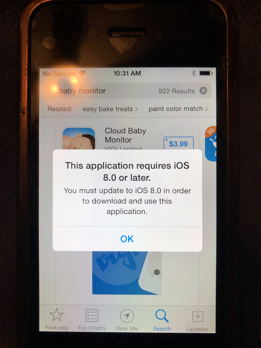 Elizabeth Jardim Tried To Turn A Totally Functional Iphone 4 In To A Baby Monitor This Morning Only To Learn Iphone 4 Can Only Operate On Ios 7 And Earlier